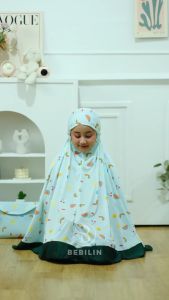 Mukena anak Karakter Day dream katun Free Tas umur 5-6 th/ mukena anak adem