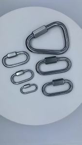 304 Stainless Steel Quick Links Carabiner Locking Clips with Screw Nut Triangle Heavy Duty Chain Connector Hook Hardware Tool