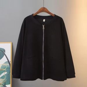 Retro Pink Long Sleeve Baseball Jacket Womens Loose Cardigan Style Spring Autumn New Arrival Large Size Cotton Coat Top