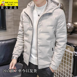 Mens Lightweight Thickened Winter down Jacket Cotton Padded Coat Warmth Youth Casual Style Polyester Nylon Composite Fiber