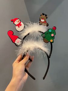 Christmas Deer Horn Hair Band Female Santa Elk Antlers Headband New Year Party Headwear Holiday Dress Hair Hoop Hair Accessories