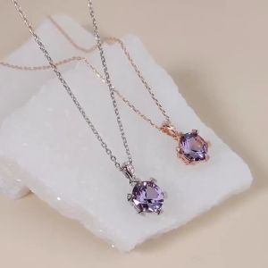 Her Jewellery Aniston Alexandrite Pendant - Exquisite Lab-Cultivated Alexandrite Gem plated with 18K Gold