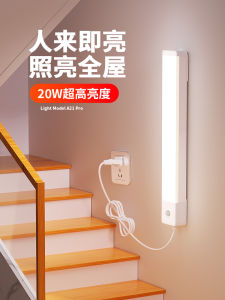 New Automatic Induction Light Nighttime Sensor Lamp Plug-In Bathroom Door Indoor Lighting LED Source PVC Material 220V Voltage