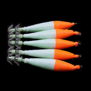 Noctilucent Cloth-Covered Squid Fishing Lure with Super-Sharp Barbless Hooks Multiple Colors Sea Tackle for Deep-Water Angling