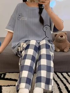 [C03] Bộ Mặc Nhà Cộc TayQuần Dài  Nữ Trẻ Trung Năng Động Chất Cotton  Hàng Quảng Châu Cao Cấp (2023)