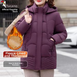 TUCANO | Winter Warm Hooded Solid Color Quilted Cotton Jacket