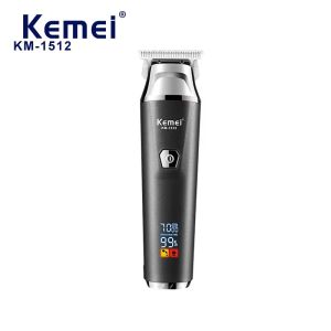 Kemei KM-1512 Professional Black USB LCD Display Hair Clipper Rechargeable High-power Strong Motor Electric Hair Trimmer