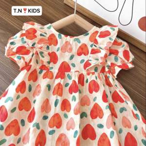 K77-VÁY HOA TIM THÔ NẾN DỄ THƯƠNG CHO BÉ