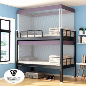Mùng Chống Muỗi Giường Đơn Sinh Viên 3 Mặt Mở Có Khung