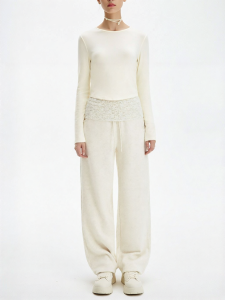 Simple Plain Drawstring Fleece Warm Long Pants