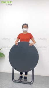 OKURA 60cm/80cm Foldable Round Table / Portable Dining Table / Banquet Table / Camping Table / Meja Lipat / Meja Makan