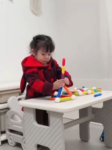 2 in 1 Adjustable Kids Study Table With Chair Children Learning Dining Table With Chair Free Installation Table And Chair Set