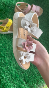 JUSTSL Toddler children girls Shoes Summer Beach Baby Girl Flat Sandals Strappy Flowers Kids Size 21-36
