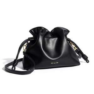 Leacat Single shoulder crossbody bag womens bucket bag cloud soft large capacity versatile retro womens bag