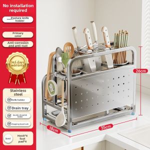 MEICHUWUYU | Stainless Steel Multifunctional Kitchen Knife Storage