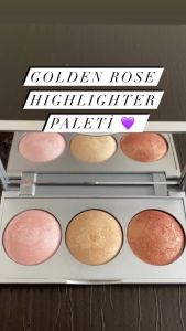 [Chính hãng] Phấn bắt sáng Golden Rose Highlight 3 ô màu trang điểm tiện dụng 10g