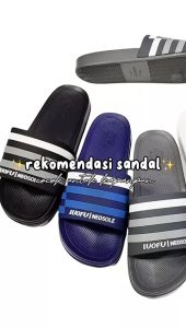 SANDAL SELOP PRIA LUOFU GARIS NEOSOLE KARET EMPUK IMPORT / SANDAL KOKOP PRIA TERBARU 2024 TERLARIS