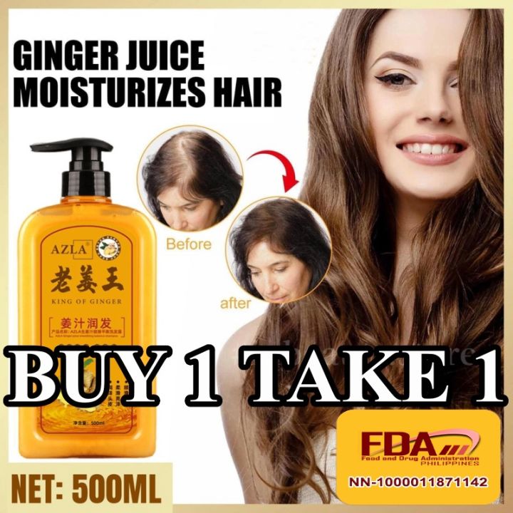 BUY 1 TAKE 1 Original AZLA Natural Ginger Shampoo for Hair Loss Herbal ...