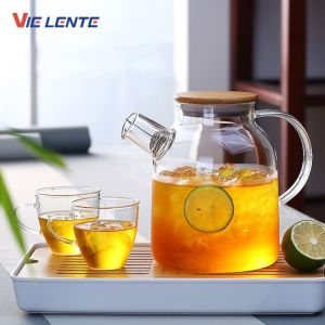 Transparent Borosilicate Glass Teapot Heat-Resistant Large Clear Tea Pot Flower Tea Set Puer Kettle Cup Office Home Tool