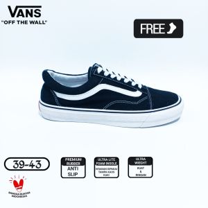 Sepatu Distro Old Skool Ott Mono Black Full Canvas Premium Fashion Pria Sneakers Kets Premium Import