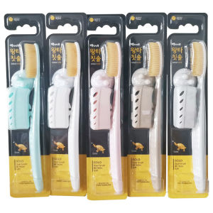 Bộ 5 Bàn Chải Đánh Răng Đầu Lớn Hàn Quốc Kèm Hộp Đựng Du Lịch Thân Thiện Với Môi Trường Làm Từ Than Hoạt Tính Phân Hủy Sinh Học Chăm Sóc Sức Khỏe Răng Miệng Cho Người Lớn