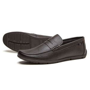 Desai Mens Wide Width Faux Leather Grain Penny Loafers Slip On Driving Moccasins Business Casual Comfortable Lightweight Fall