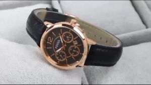 Paket Jam Tangan Exclusive: FOS Bulat Chrono & Jam Wanita Diameter 36 cm