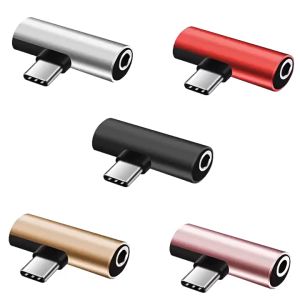 2 In 1 Type C To 3.5mm Earphone Headphone Audio Charger Type-C Audio Adapter Headphone Adapter