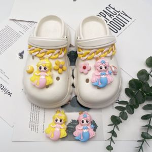 Crocs Charms DIY Accessories 3D Cute Mermaid Detachable Clogs Chains Shoe Flower Shoe Buckle Forcrocs