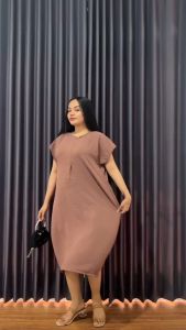 Tiara Dress Selutut Long Busui Crinkle airflow