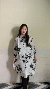 Munna Tunik OneSet Celana Setelan Tunik Wanita Motif Bunga Panjang Muslim