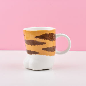 Cute Japanese Style Ceramic Cat Paw Milk Cup Soft Cute Meatball Design Childrens Water Cup Adult Beverage Mug Pink Girl Heart