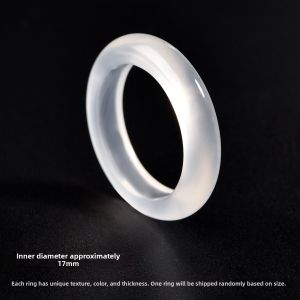 LINGFEI | Natural High Ice White Moonlight Jade Quartz Crystal Ring
