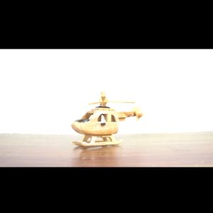 Kerajinan jogja miniatur HELIKOPTER kayu jati - hiasan pajangan dekorasi rumah