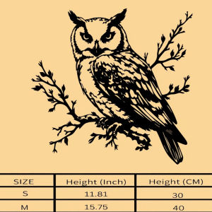 CIFbuy | CIFBUY 2D Flat Iron Wall Art Eagle Owl On Branch Metal Decor For Living Room Bedroom Dining Room Home Office Entryway Decoration