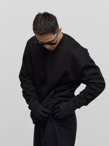 Fashionable Basic Unit Mens Fleece Lined Hoodie And Loose Sweatpants Casual Two Piece Set for Autumn And Winter