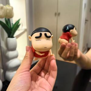Bandai | Crayon Shin Chan Kawaii Standing Anime Swollen Buttocks Figurine PVC Model Doll Classic Desktop Decorations Cartoon Cute Orname
