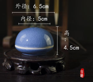Mini Ceramic Ink Stamp Box Special Small Size 10g Capacity Name Seal Engraving Porcelain Box Blue Ice Crack Design Stationery