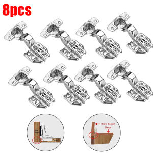 2-20Pcs Cabinet Door Hinges Stainless Steel Hydraulic Damper Buffer Soft Close Quiet Wardrobe Door Concealed Hinges with Screws