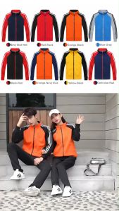 JAKET OLAHRAGA PRIA JUMBO  NAVY STRIP KOMBINASI MERAH (M-6XL) JAKET OLAHRAGA CUSTOM