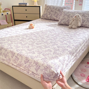Dansunreve High Quality Fittedsheet Washed Cotton Queen/King/Single Fitted Bedsheet Floral Elastic Bed Sheet