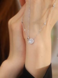 FANCI 925 Sterling silver diamond necklace for women no rusting chain birthday gift rantai leher perempuan