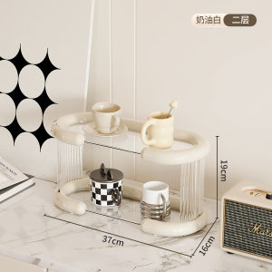 Elegant Coffee Cup Rack Tabletop Organizer Tea Set Storage Box Kitchen Counter Cup Holder Shelf No Drilling Required