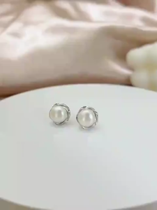 Womens Earring Set S925 Sliver Earrings Womens South Sea Pearl White Mermaid Ji Opal Love Zircon Jewelry