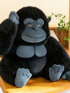 GUAIBUDIAN | Realistic Black Gorilla Plush Toy