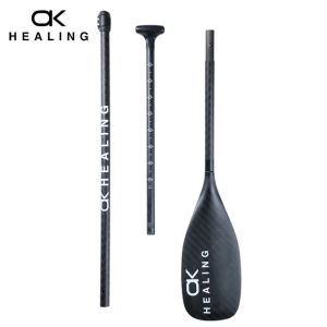พาย Healing เส้นใยคาร์บอน 100% แบบ 12K | อุปกรณ์พาย SUP เรือคายัค เซิร์ฟบอร์ด | ใบพายคาร์บอนและด้ามจับน้ำหนักเบา ทนทาน พับเก็บได้