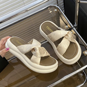 Womens Summer Outdoor Sandals Thick Bottom Casual Beach Slippers Fashionable All-Match Chinese Style Single Strap Slippers