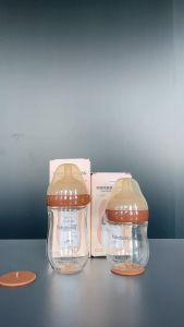 YAHABABY Anti Colic Glass Milk Bottle – Wide Neck BPA Free 160ml/240ml for Newborn Babies