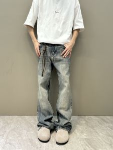 Retro Washed American Vibe High Street Bamboo Cotton Mens Jeans CleanFit Flared Slimming Long Pants Casual Straight Leg Jeans