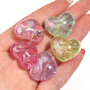 10pcs/lot Heart Crack Acrylic Beads Love Shape Loose Beads For Jewelry Making DIY Necklace Bracelet Hair Rope Decor Accessories
